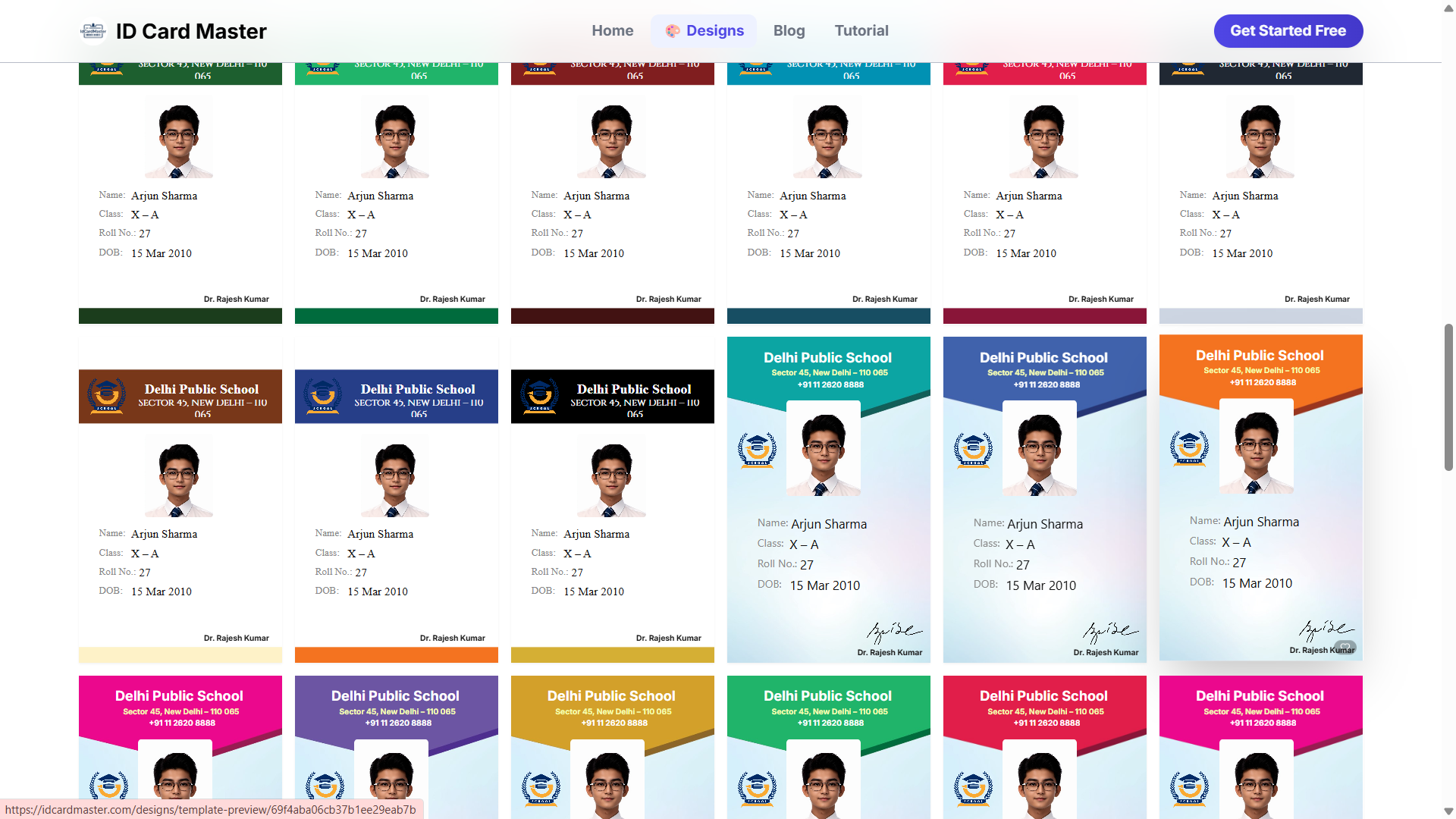 ID Card Master template designs library — 100+ school ID card templates